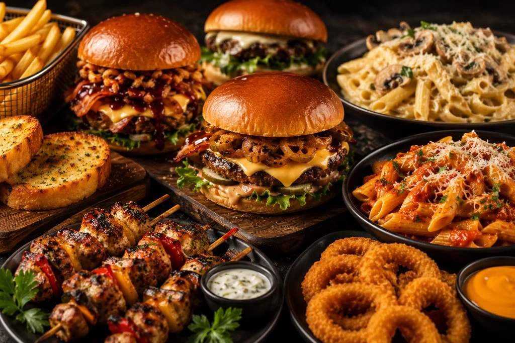 Smashburgare, pasta och tillbehör från Smash & Pasta